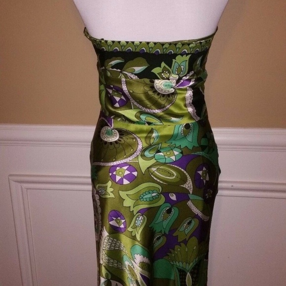 Laundry by Shelli Segal 100% silk, green, size 2 - Picture 7 of 8